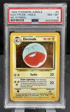 Electrode NO SYMBOL PSA Grade 8 2/64 ERROR CARD -  1999 Pokemon Jungle Holo