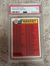 1983 O-PEE-CHEE OPC HOCKEY CARD PSA 7 CHECKLIST 265 - 396