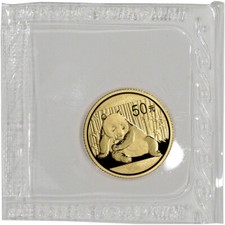 China Gold Panda 1/10 oz - BU - Mint Sealed - Random Date