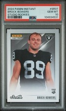 PSA 10 Brock Bowers 2024 Panini Instant NFL Studio Rookies #SR-37 Raiders /1672