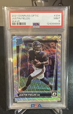 2021 PANINI DONRUSS OPTIC #204 ROOKIE JUSTIN FIELDS WAVE /299 RC PSA 9