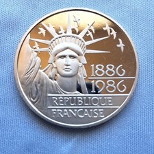 1886-1986 Proof 100 Francs Statue of Liberty Coin  .999 Platinum