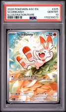 PSA 10 Scorbunny 225 Illustration Rare Ascended Heroes Pokemon