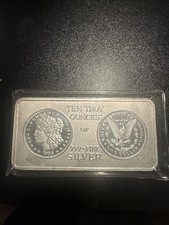 South East Refining 10oz Fine Silver Vintage Morgan Dollar Bar Mint Sealed