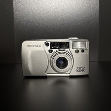 Pentax Espio 90MC 35mm Film Camera Zoom Lens Silver Tested Works