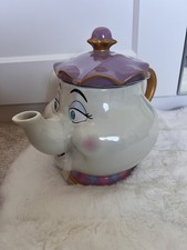 Disneyland Paris Park Mrs Potts Ceramic Teapot Beauty And The Beast NEW