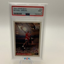 Upper Deck 1992 Michael Jordan #23 PSA 9 Graded Chicago Bulls Basketball Card