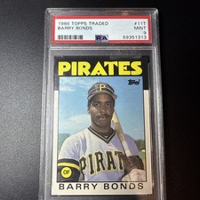 1986 Topps Traded - Barry Bonds #11T (RC) Graded PSA 9 Mint Rookie Card