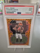 2021 Prizm Ja'Marr Chase (RC) Lazer Prizm -  PSA 9