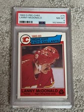 1983 O-PEE-CHEE OPC HOCKEY CARD PSA 8 LANNY MCDONALD HOF FLAMES HIGHLIGHT