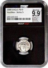 2000 1/10oz Platinum Eagle VaultBox Series 5 P$10 NGCX Mint State 9.9