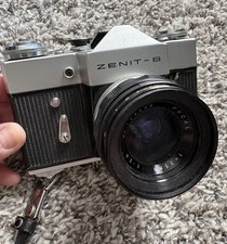 Vintage Zenit-B 35mm Film Camera USSR. Focal No 133048 Zoom Lens Japan.Untested