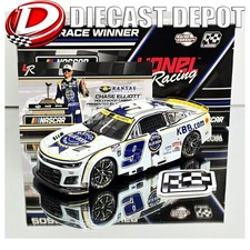 CHASE ELLIOTT 2025 KANSAS WIN KELLEY BLUE BOOK RACED VERSION 1/24 ARC DIECAST