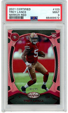 2021 Panini Certified Trey Lance Mirror Red Color Match /99 Gem Mint PSA 10