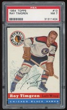 1954 Topps Hockey #13 Ray Timgren PSA 7