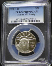 2001-W $50 Platinum Eagle Proof PCGS PR 69 - 1/2 oz .9995 US Mint Bullion Coin