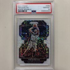 2021 Prizm Tim Duncan White Sparkle- PSA 10 - Pop 2. San Antonio Spurs #268 🔥