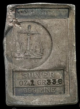 NEVADA CITY MINT 1oz + 336 GRAINS OLD STRIKE SILVER BAR 1976 #165  of 1000