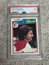 1983 O-PEE-CHEE OPC HOCKEY CARD PSA 9 STEVE TAMBELLINI CALGARY FLAMES