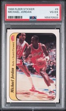 1986 Fleer Michael Jordan Card PSA Graded Sticker #8
