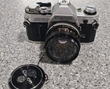 Canon AE-1 35mm SLR Film Camera with Canon 50mm f/1.8 FD Lens Free S/H