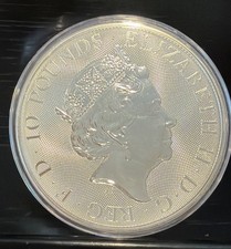 2022 LION OF ENGLAND 10OZ MINT CONDITION SILVER ROUND IN CAPSULE