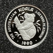 1990-P $5 Australia 1/20 Oz Platinum Koala Proof Coin • OMP UNC