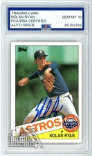 Nolan Ryan 1985 Topps Autograph Card #760 PSA/DNA 10