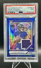 Panini 2024 Donruss Optic Threads Lamar Jackson Ravens #DTB-LJN PSA Grade 9