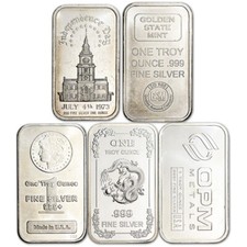 1 oz Silver Bar - Random Brand Secondary Market .999 Fine