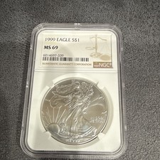 U.S. Mint 1999 American Silver Eagle $1 1 oz .999 Silver NGC MS69