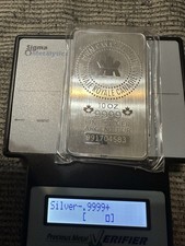 10 Troy oz Royal Canadian Mint RCM .9999 Fine Silver Bar Sealed