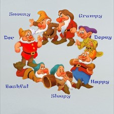 Disney's Seven Dwarfs Porcelain figurines Official Disney Trademark EX  condtion