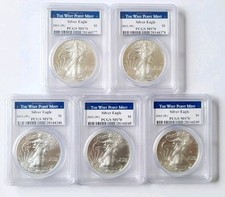 🔥Lot Of (5)2013-W $1 American Silver Eagle Type 1 PCGS MS70 West Point  Mint!🔥