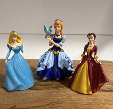 Disney Princess Set of 3 Figurines Aurora Cinderella Belle 3-4.9in 2007