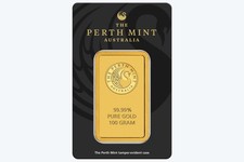 100 gram Gold Bar - The Perth Mint - 99.99 Fine in Sealed Assay