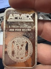 APMEX 5 OUNCE SILVER BAR .999 FINE