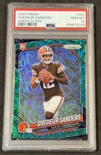 2025 Panini Prizm SHEDEUR SANDERS Rookie Green Scope 50/75 PSA 10 Browns