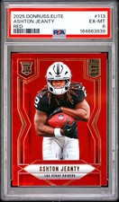 2025 Panini Donruss Elite - Rookies Ashton Jeanty #113 Red /99 (RC) PSA 6