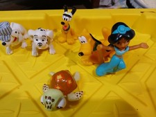 LOT 6 DISNEY CHARACTORS FIGURINES  3 TO 4 INCHES PLUTO 101 DALMATIONS JASMINE