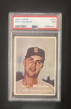 1957 Topps #203 Hoyt Wilhelm HOF PSA Graded 7 - NM Vintage Baseball Card