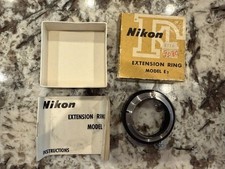 NIKON EXTENSION RING MODEL E2 VINTAGE CAMERA LENS ACCESSORY ORIGINAL BOX JAPAN