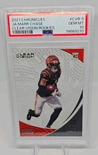 Panini 2021 Chronicles Clear Vision Rookies Wr Ja'Marr Chase RC #CVR-5 PSA 10 GM