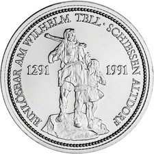 Switzerland Platinum 1 oz William Tell Swiss Shooting Thaler BU/PF - Random Date