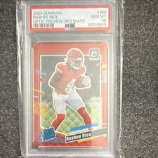 Panini 2023 Donruss Rated Rookie Rashee Rice #350 Red Wave Prizm PSA 10