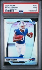 Keon Coleman (RC) 2024 Panini Prizm #262 Silver Prizm PSA 9 MINT