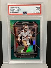 2022 Prizm Brock Purdy Green Prizm Rookie RC #353 PSA 9 49ers