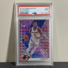 2019 Panini Mosaic Pink Camo RC RJ Barrett #229 PSA 9 Rookie New York Knicks