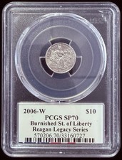 2006-W $10 BURNISHED REAGAN LEGACY SERIES PLATINUM EAGLE PCGS SP70