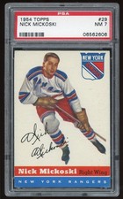 1954 Topps Hockey #29 Nick Mickoski PSA 7